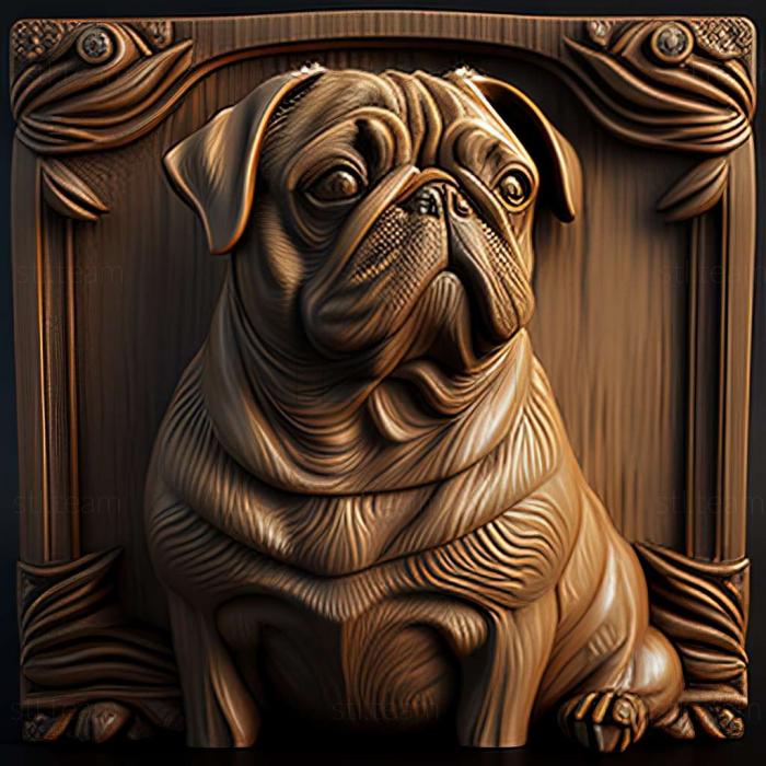 3D model Pug dog (STL)